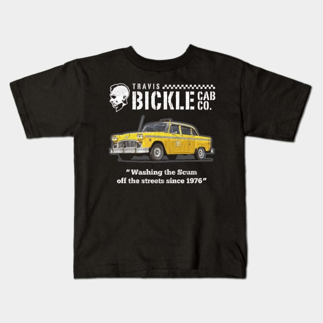 Bickle Cab Company Kids T-Shirt by Alema Art